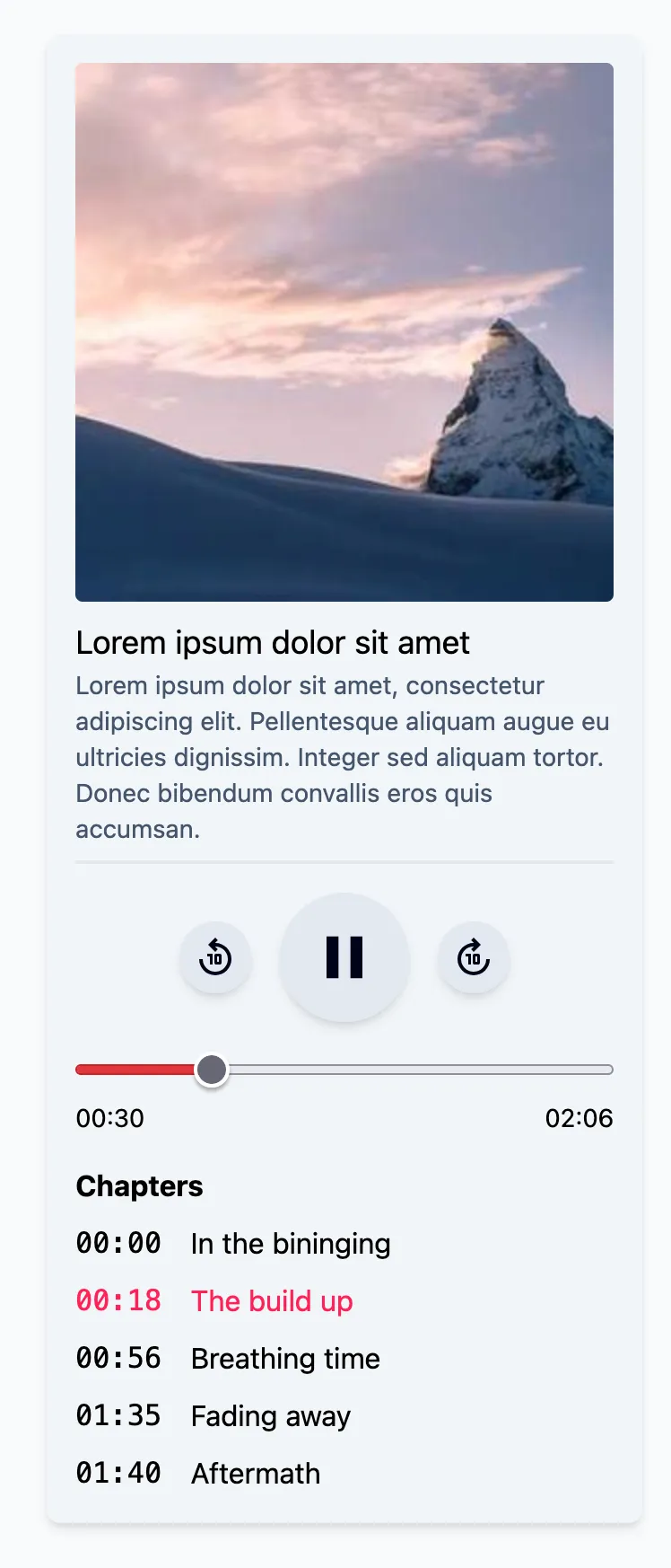 React Custom Audio Player with a highlighted chapter
